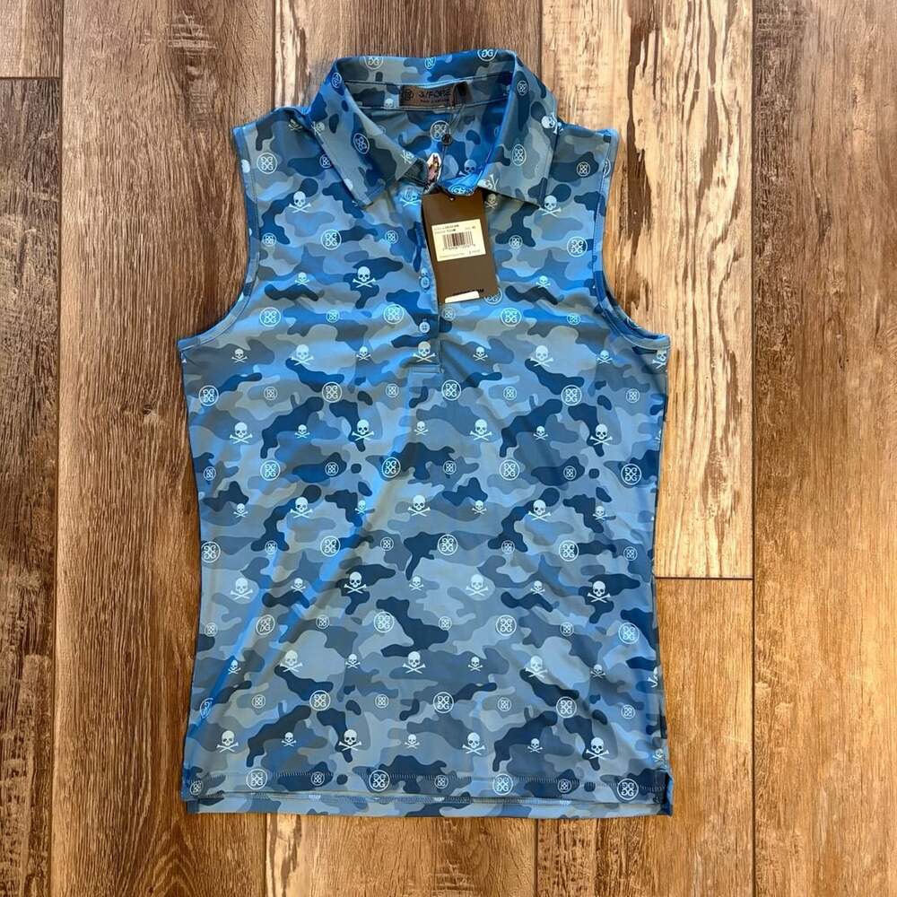 G/FORE Tulum Skull Icon Camo Sleeveless Golf Polo Womens XS NWT